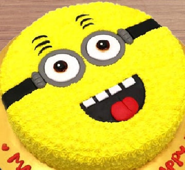 Funny Yellow Minion Theme Cake