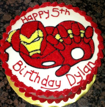 Red Iron Man Photo Cake