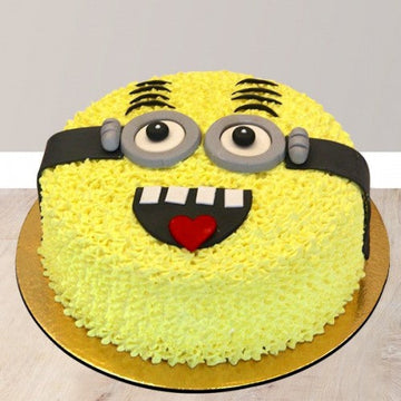 Yellow Happy Minion Theme Cake