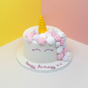 White Pink Unicorn Cake