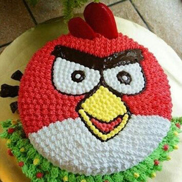 Angry Bird With Happy Smile Theme Cake