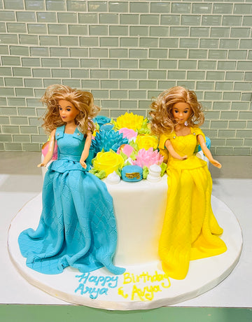 ARYA AND AVYA FONDANT BARBIE CAKE