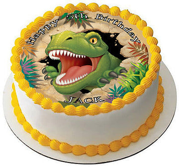 Grumpy Dinosaur Photo Cake