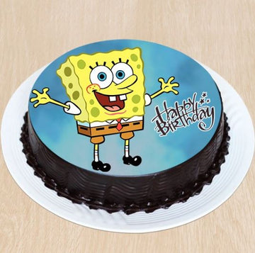 Funny Sponge Bob Photo Cake